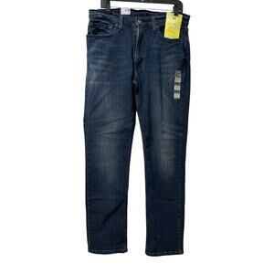 Levis‎ 514 Straight Leg Whiskered Jeans Mens 34x34 Dark Wash Zip Fly Classic NEW